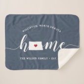 De thuisstaat North Dakota op maat Sherpa Deken (Voorkant (horizontaal))