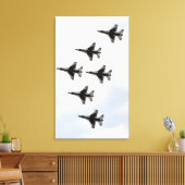 De Thunderbird vormt een 6-schip Delta-formatie Canvas Afdruk (Insitu (Woonkamer))