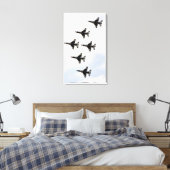 De Thunderbird vormt een 6-schip Delta-formatie Canvas Afdruk (Insitu (Slaapkamer))