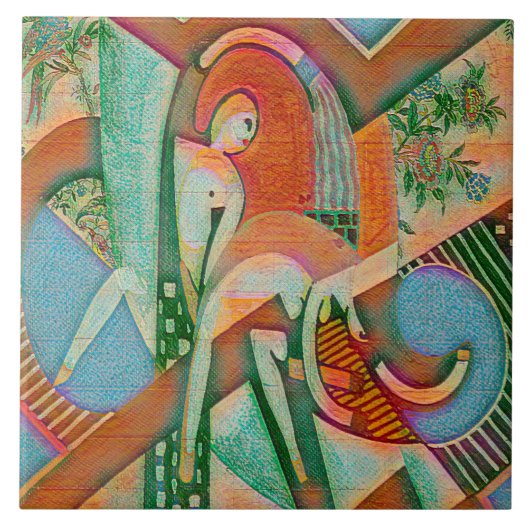 De Thundershower – Abstracte Chaos in Bloei Tegeltje (Voorkant)