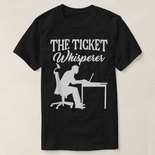 De Ticket Whisperer Informatietechnologie Desktop T-shirt (Design voorkant)
