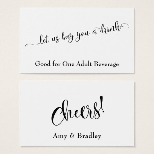 De Tickets van de Drink van de Typografie van het  Visitekaartjes (Voorkant /achterkant)