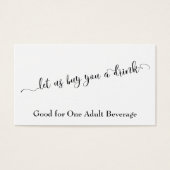 De Tickets van de Drink van de Typografie van het  Visitekaartjes (Voorkant)