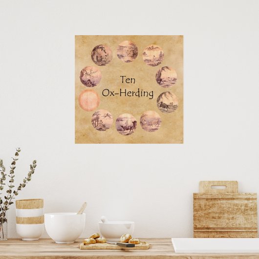 De Tien Afbeeldingen van de Oxherding Poster (Keuken)