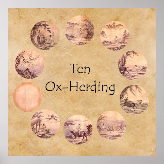 De Tien Afbeeldingen van de Oxherding Poster (Voorkant)