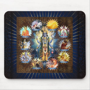 de tien Avatars van vishnu - mousepad Muismat