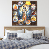 De tien avatars van Vishnu - omwikkeld canvas Afdruk (Insitu (Slaapkamer))