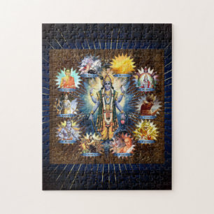 De tien avatars van Vishnu - Puzzel Fotokaart