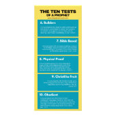 De tien beproevingen van een profeet reclamekaart (Achterkant)