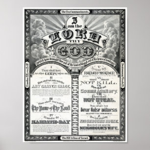 De Tien Geboden 1876 Vintage Poster herstelden