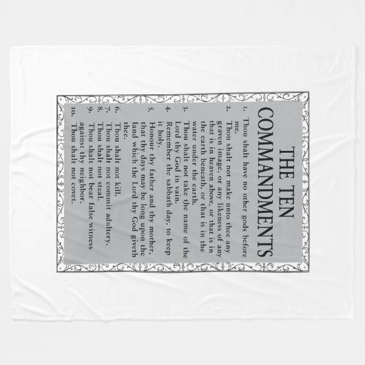 De Tien Geboden Bijbel Fleece Deken (Voorkant (Horizontaal))
