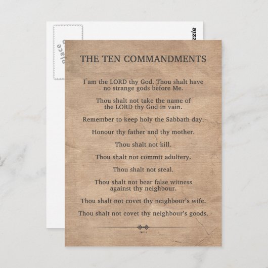 De tien geboden briefkaart (Voorkant / Achterkant)