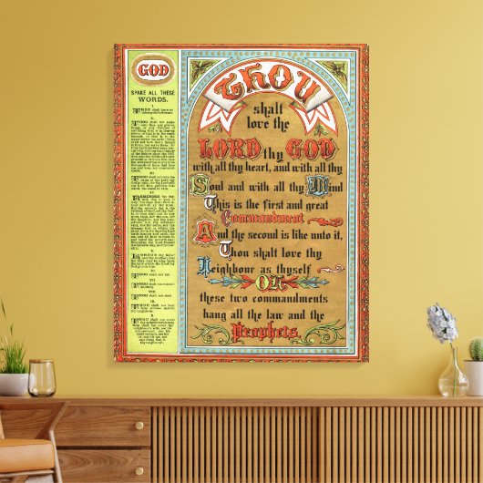 De tien geboden canvas afdruk (Insitu (Woonkamer))