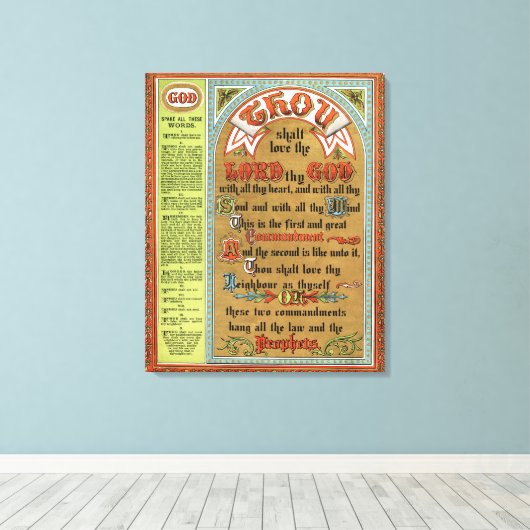 De tien geboden canvas afdruk (Insitu (Houten vloer))