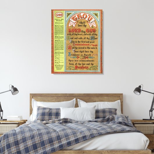 De tien geboden canvas afdruk (Insitu (Slaapkamer))