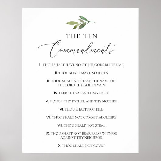 De Tien Geboden Christelijke Bijbelse Kerk Poster (Voorkant)