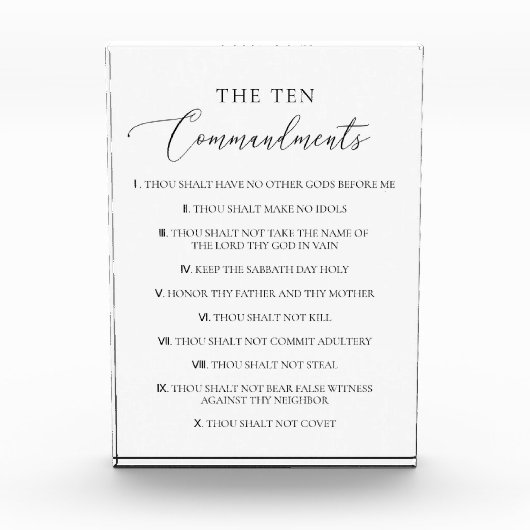 De Tien Geboden Christelijke Bijbelvers Kerk  Fotoblokken (Voorkant)