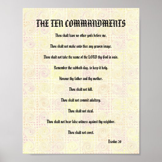 De Tien Geboden - Gele Twists Poster (Voorkant)