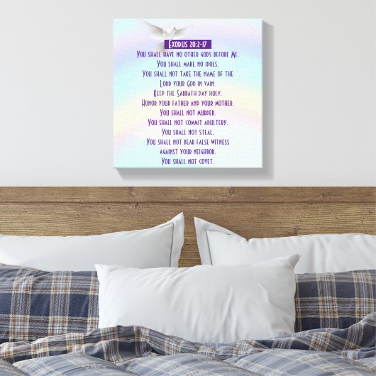 De Tien Geboden - Gewikkeld Canvas (Gloss) (Insitu (Slaapkamer))