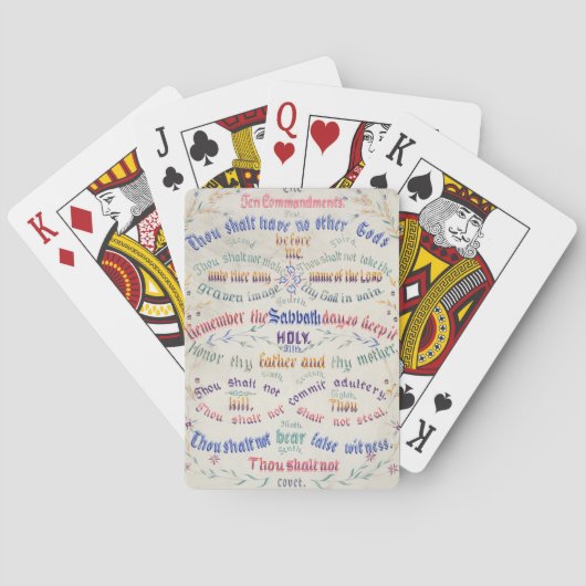 De tien geboden pokerkaarten (Achterkant)