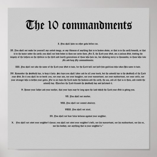 De tien geboden poster (Voorkant)