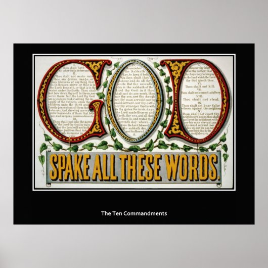 De Tien Geboden Posterprint Poster (Voorkant)