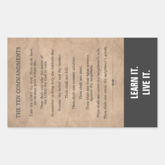De tien geboden rechthoekige sticker