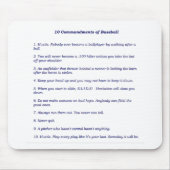 De tien geboden van Baseball Muismat (Voorkant)