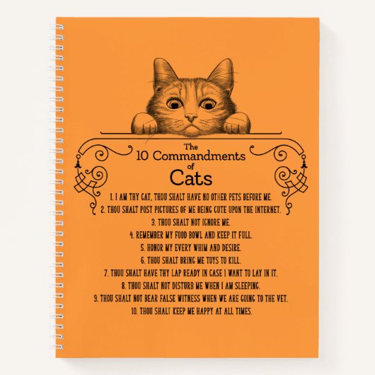 De tien geboden van Cats Funny Notitieboek (Voorkant)