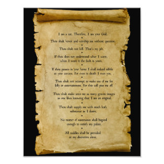 De tien geboden van de kat foto afdruk