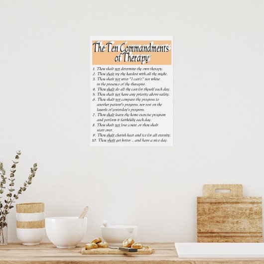 De Tien Geboden van Therapie Poster (Keuken)