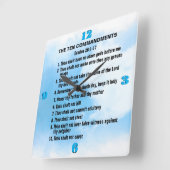 De tien geboden vierkante klok (Hoek)