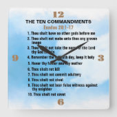 De tien geboden vierkante klok (Voorkant)