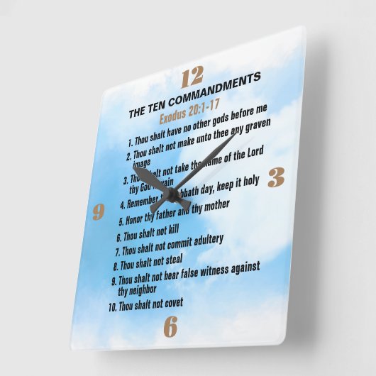 De tien geboden vierkante klok (Hoek)