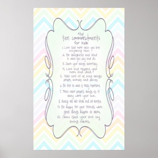De Tien Geboden voor Kinderen Poster (Voorkant)