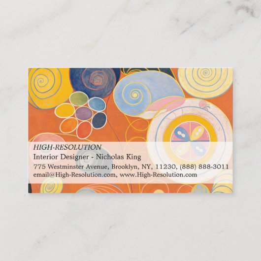 De Tien grootste, groep IV, nr.4 van Hilma af Klin Visitekaartje (Achterkant)