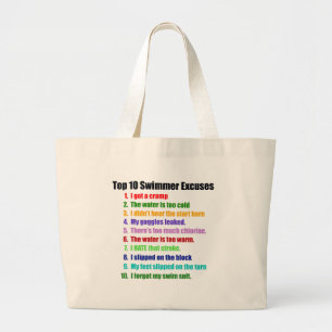 De tien grootste overschrijdingen van zwemmers grote tote bag