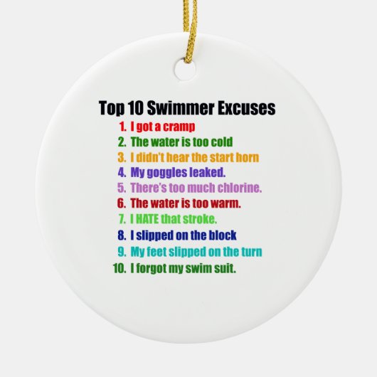 De tien grootste overschrijdingen van zwemmers keramisch ornament (Voorkant)