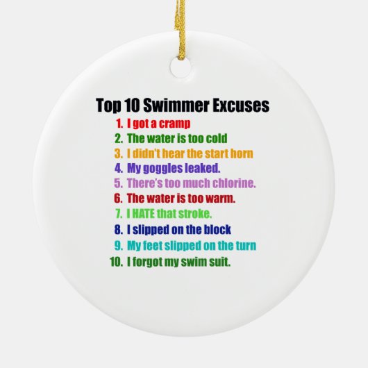 De tien grootste overschrijdingen van zwemmers keramisch ornament (Achterkant)