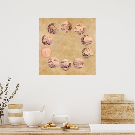 De Tien Oxherding Zen Poster (Keuken)