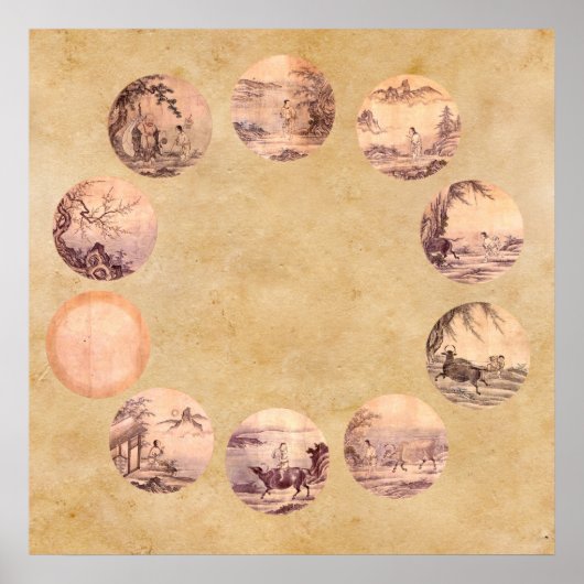 De Tien Oxherding Zen Poster (Voorkant)