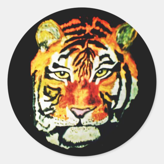 DE TIGER-stickers Ronde Sticker (Voorkant)