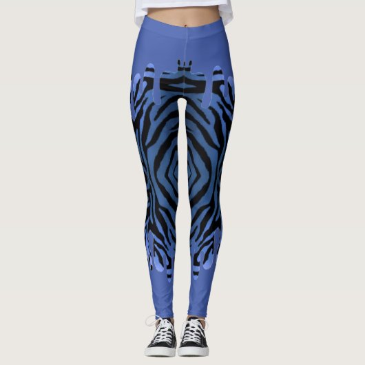 de tigre con azul derramado leggings (Voorkant)