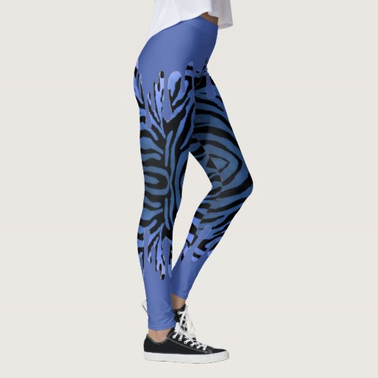 de tigre con azul derramado leggings (Rechts)