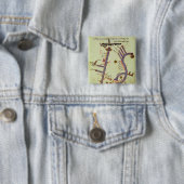 De Tigris en de Euphrates Vierkante Button 5,1 Cm (In situ)