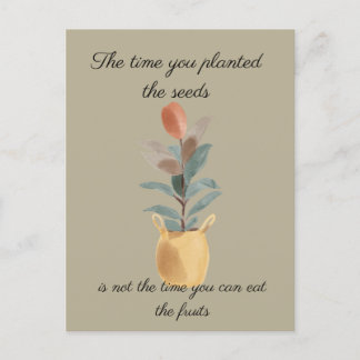 De tijd dat u de zaadquote plant briefkaart