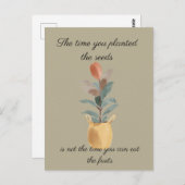 De tijd dat u de zaadquote plant briefkaart (Voorkant / Achterkant)