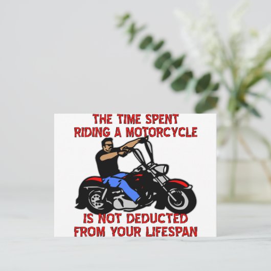 De tijd die een motorfiets rijdt wordt niet vermin briefkaart (Staand voorkant)