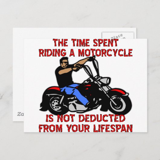 De tijd die een motorfiets rijdt wordt niet vermin briefkaart (Voorkant / Achterkant)