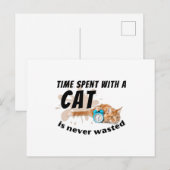 De tijd die met een kat wordt doorgebracht, is noo briefkaart (Voorkant / Achterkant)